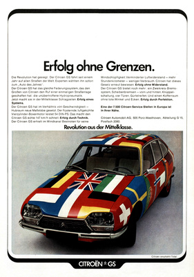 Citroën GS (1972) - Werbung - Erfolg ohne Grenzen