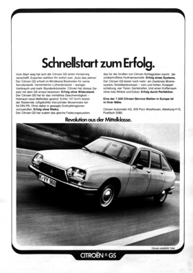 Citroën GS (1972) - Werbung - Schnellstart zum Erfolg.