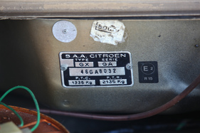 Citroën GS (1977) - Chassis-Plakette