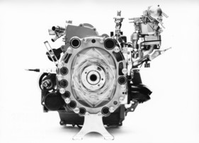 Citroen GS Birotor (1973) - Blick auf den animierten Zweischeibenwankelmotor