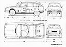Citroen GS Birotor (1973) - etwas breiter als die übrigen GS-Modelle - Dimensionen