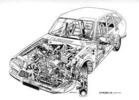 Citroen GS Birotor (1973) - viele Unterschiede zum normalen GS erkennbar in der Durchsichtszeichnung