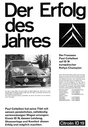 Citroën ID 19 (1960) - Werbung mit den Rallye-Erfolgen