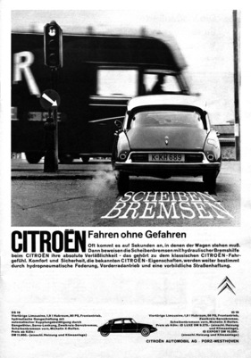 Citroën ID 19 (1962) - Werbung mit Sicherheitsargumenten für DS 19 und ID 19