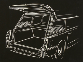 Citroën ID 19 Break (1958) - Zeichnung des Laderaums Citroën ID 19 Break (1958) - Zeichnung des Laderaums