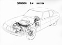 Citroën SM (1970) - Technische Skizze - hydraulische Servolenkung