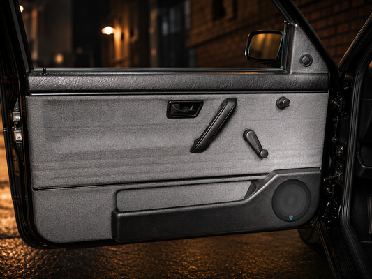 Classic 130 Cs - Tieftöner unten in der Türtasche, Hochtöner oben im Spiegeldreieck – die Freiheit, die ein Zweiwegesystem gegenüber dem Koaxial hat