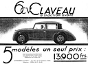 Claveau 6 CV (1930) – Werbeanzeige, die fünf Karosserievarianten zum gleichen Preis anpreist