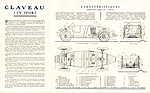 Claveau 7 CV Torpédo Sport (1926) – Faltblatt, das alle technischen Besonderheiten erläutert. Beachtenswert: Die Position des Reserverades