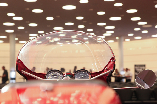 Cockpit of the Ducati 900 Mike Hailwood Replica from 1982 - Auction of the classic car gallery at the Dolder Grand Hotel 2017