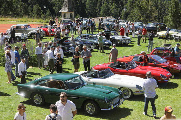 Concours d'Elégance im Garten des Hotels Suvretta House - 29. British Classic Car Meeting St. Moritz 2023