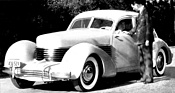 Cord 810 (1936) - die viertürige Limousine auf dem damaligen Verkaufsprospekt
