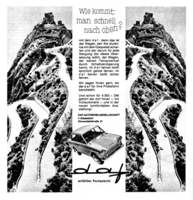 DAF 750 (1963) - Werbung - wie kommt man schnell nach oben