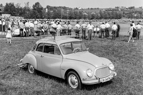 DKW 3=6 (1957) - Einsatz als Lautsprecherwagen - am Autoslalom von Dübendorf 1958