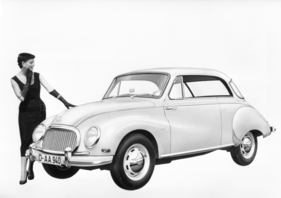 DKW 3=6 Luxus Coupé (1957) - eindrucksvoller verchromter Kühlergrill und neue Farbkombinationen