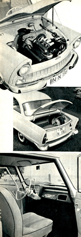 DKW Junior (1959) - Motor, Kofferraum und Innenraum DKW Junior (1959) - Motor, Kofferraum und Innenraum