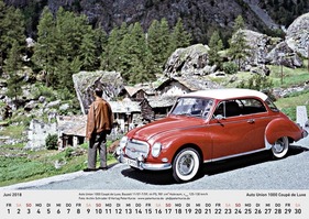 DKW_Kalender 2018 - Juni mit Auto Union 1000 Coupé de Luxe