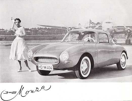 DKW Monza (1956) - Abbildung aus einem englischsprachigen Verkaufsprospekt