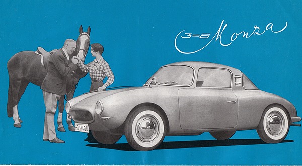 DKW Monza (1956) - Abbildung aus einem englischsprachigen Verkaufsprospekt