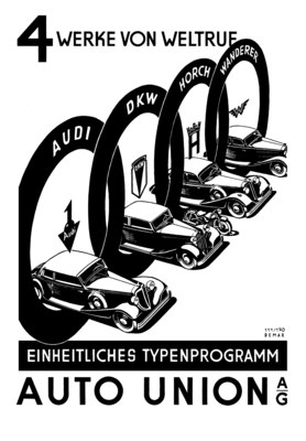 DKW geht in der Auto Union auf - Werbung von damals - aus dem Buch "DKW Hahn"
