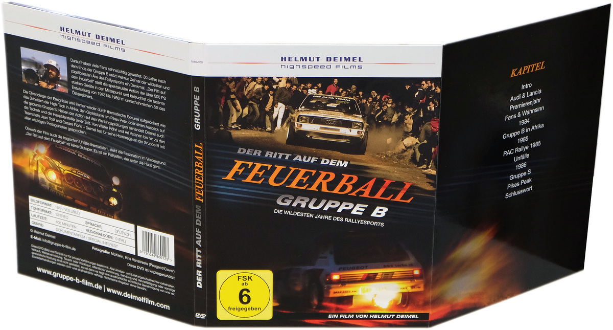 DVD aufgeklappt, Aussenseite - Film "Gruppe B - Der Ritt auf dem Feuerball"