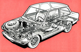 Daf 55 (1968) - Durchsichtszeichnung Daf 55 (1968) - Durchsichtszeichnung