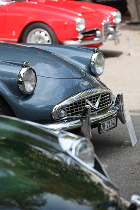 Daimler SP 250 (1961) - Front mit Chrom - am ZCCA 2016