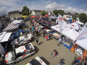Bild Das Fahrerlager an der Eifel Rallye 2019