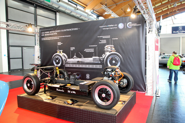 Das Fahrgestell des eKäfers - Motorworld Classics Bodensee 2019