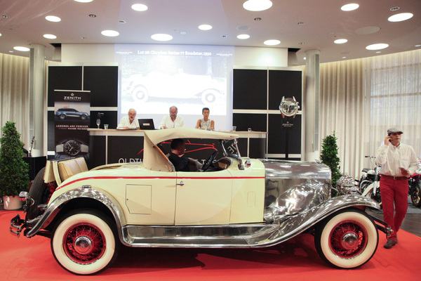 However, there was considerable interest in the pre-war classic Chrysler Series 77 Roadster from 1930 - Auction of the classic car gallery at the Dolder Grand Hotel 2017