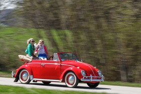 Das VW Käfer Cabriolet der Sechzigerjahre im Frühling