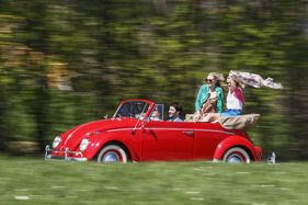 Das VW Käfer Cabriolet der Sechzigerjahre im Frühling