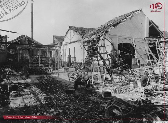 Bild: Das ausgebombte Pontello gegen Ende des zweiten Weltkrieges im Jahre 1944. Die kaputte Infrastruktur sorgte dafür, dass viele Bauteile auf dem Schwarzmarkt besorgt werden mussten.