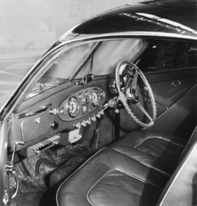 Das originale Interieur des Talbot-Lago T26 Grand Sport #110109 am Genfer Automobilsalon 1950 Das originale Interieur des Talbot-Lago T26 Grand Sport #110109 am Genfer Automobilsalon 1950