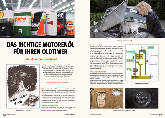 Das richtige Motorenöl - SwissClassics Revue Heft 76-6/2019