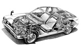 Datsun Cherry 100A F-III (1975) - Durchsichtszeichnung aus einem Verkaufsprospekt