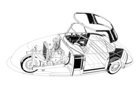 Davis Divan (1948) – Durchsichtszeichnung für die Karosseriestruktur