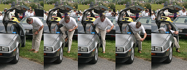 De Lorean DMC-12 (1982) - Elegantes Einsteigen will gekonnt sein - aufgenommen 2008