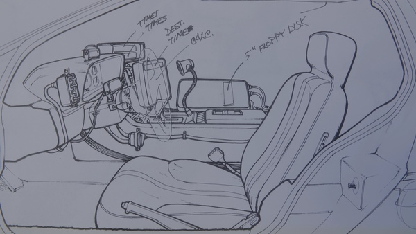 Entwurfszeichnungen zur Filmversion des DeLorean DMC-12