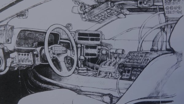 De Lorean DMC-12 (1982) - Filmauto-Replika - ursprünlgiche Skizze für das Filmauto