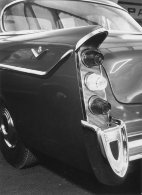De Soto Firedome (1956) – Detail des neuen Rückleuchten-Ensembles am Genfer Salon 1956