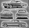 De Soto Firedome 4-Door Sedan (1955) – und ein Fireflite Sportsman als zeitgenössische Werbe-Illustration