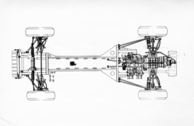 De Tomaso 1500 Vallelunga (1963) - Technische Skizze des Chassis