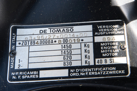 De Tomaso Guará (1998) - Chassis-Plakette (1998)