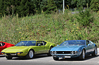 De Tomaso Mangusta (1969) - neben seinem Nachfolger, dem Pantera - beide mit Ford-V8-Motoren - V8-/I6-Hybridtreffen in der Motorworld Kemptthal 2021