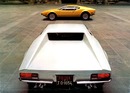 De Tomaso Pantera (1972) - Heck- und Seitenansicht - aus einem Verkaufsprospekt