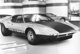 De Tomaso Pantera GT 4 (1972) - der Werkswagen für die GT-Europameisterschaft 1972 - ausgestellt am Genfer Automobilsalon von 1972