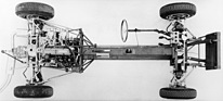 De Tomaso Vallelunga (1965) - Chassis des Mittelmotorsportwagens - Vogelperspektive