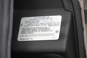 DeLorean DMC-12 (1981) - Chassis-Plakette