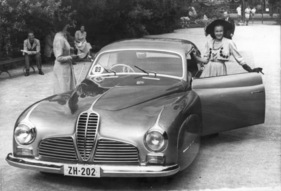 Delahaye 135 (1949) - von Ghia Aigle karossoriertes Delahaye-Coupé an der Schönheitskonkurrenz von Luzern im Jahr 1949